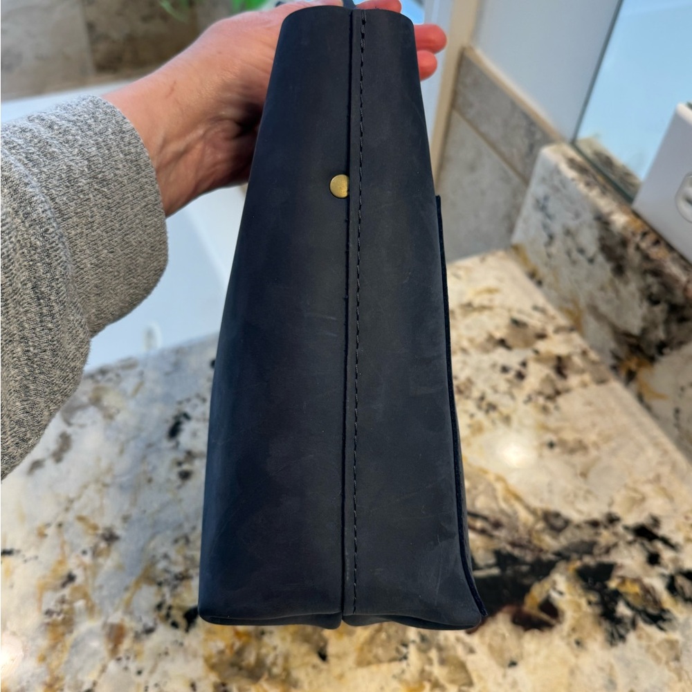 Portland Leather Mini Tote Crossbody in Deep Water - Picture 3 of 7